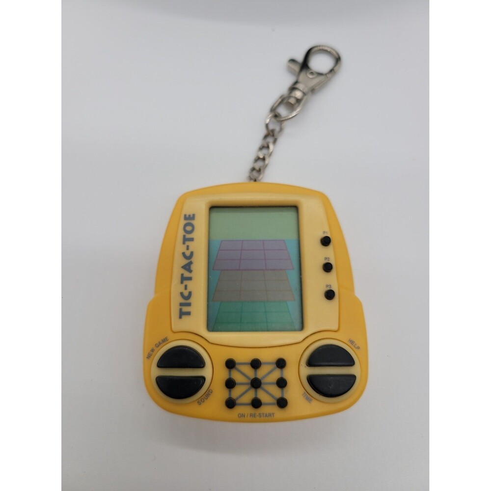 MGA TIC TAC TOE Electronic Handheld Keychain Travel Pocket Game with Battery
